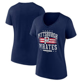 Pittsburgh Pirates Women's Americana Team V-Neck T-Shirt Online