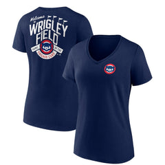 Chicago Cubs Women's Hometown Collection Wrigley V-Neck T-Shirt Discount