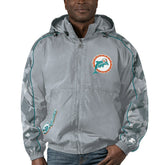 Miami Dolphins Starter Thursday Night Gridiron Throwback Full-Zip Jacket - Gray - NFL