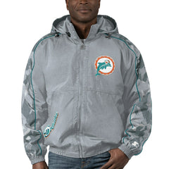 Miami Dolphins Starter Thursday Night Gridiron Throwback Full-Zip Jacket - Gray - NFL