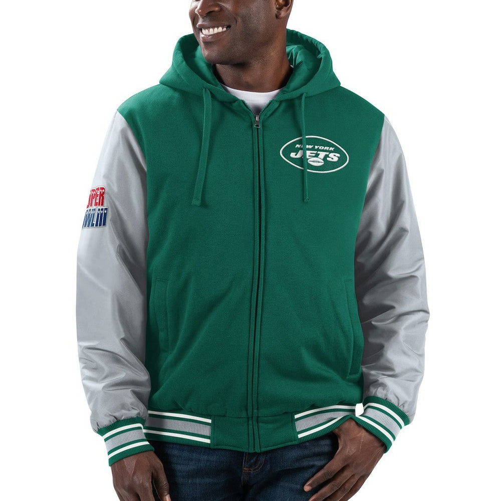 New York Jets G-III Sports by Carl Banks Player Option Full-Zip Hoodie - Green/Gray - NFL
