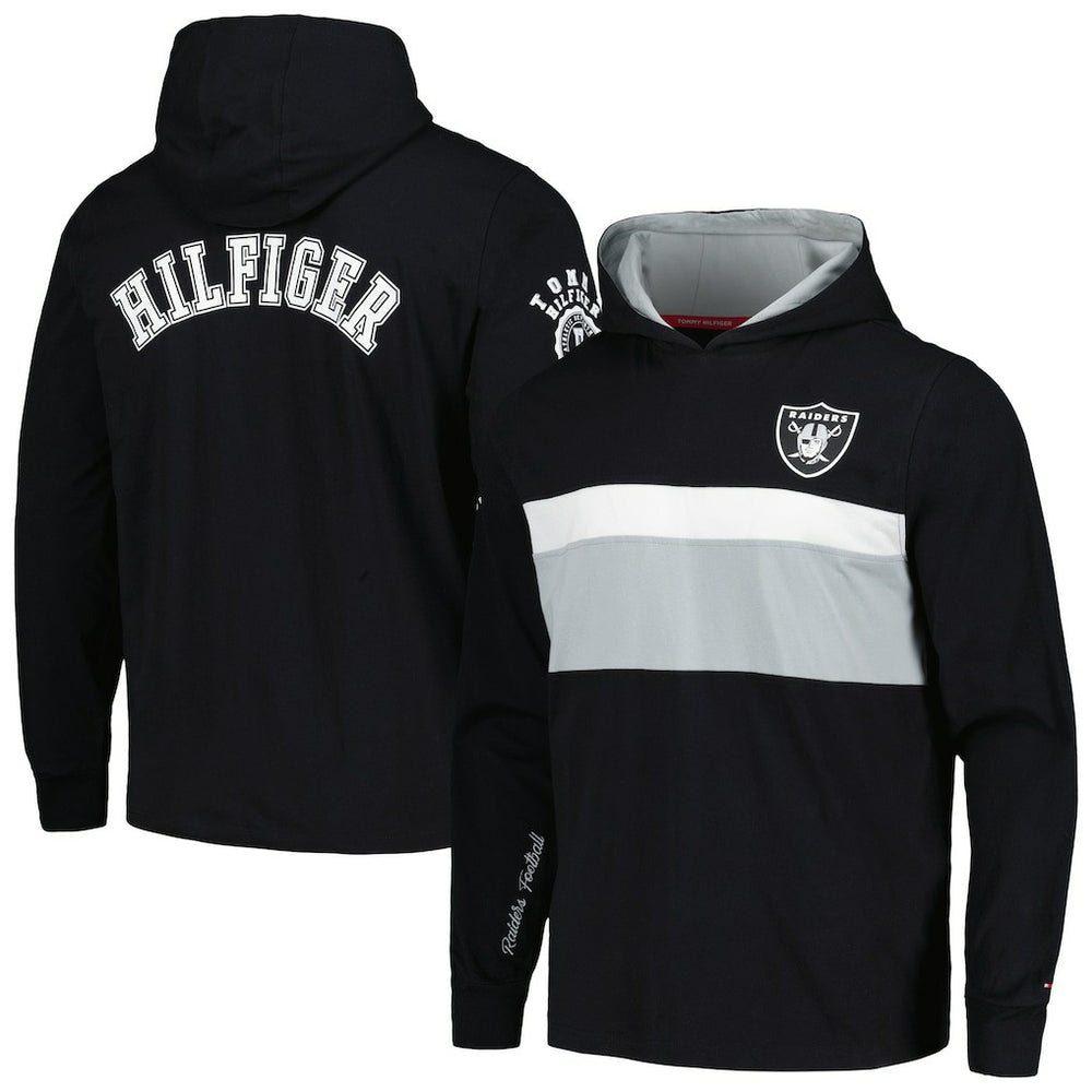 Las Vegas Raiders Tommy Hilfiger Morgan Long Sleeve Hoodie T-Shirt - Black - NFL