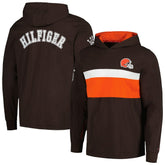 Cleveland Browns Tommy Hilfiger Morgan Long Sleeve Hoodie T-Shirt - Brown - NFL