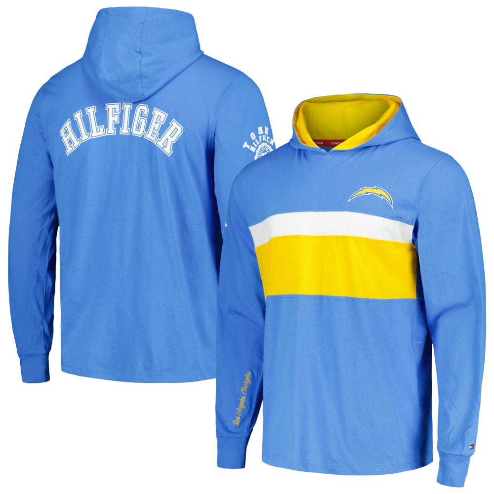 Los Angeles Chargers Tommy Hilfiger Morgan Long Sleeve Hoodie T-Shirt - Powder Blue - NFL