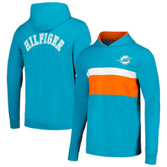 Miami Dolphins Tommy Hilfiger Morgan Long Sleeve Hoodie T-Shirt - Aqua - NFL