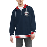 New England Patriots Tommy Hilfiger Aaron Quarter-Zip Hoodie - Navy - NFL