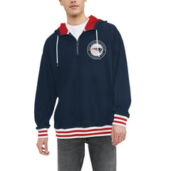 New England Patriots Tommy Hilfiger Aaron Quarter-Zip Hoodie - Navy - NFL