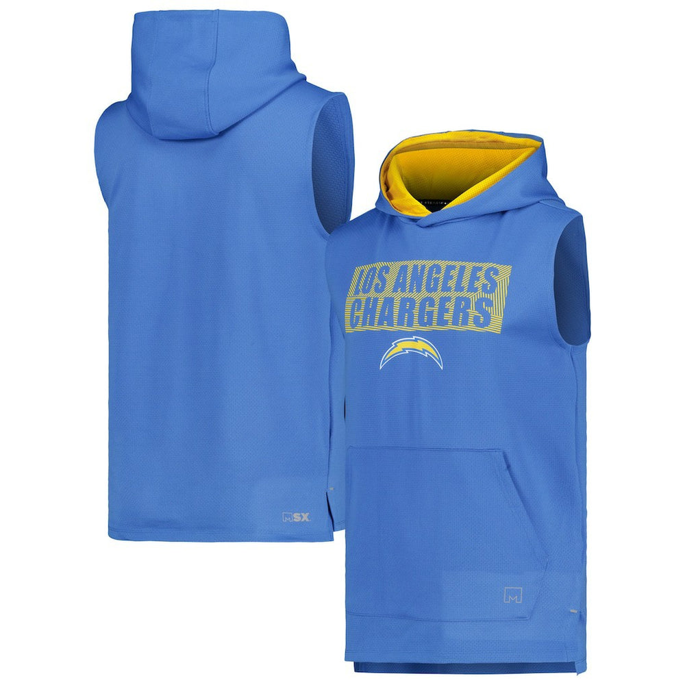 Los Angeles Chargers MSX by Michael Strahan Marathon Sleeveless Pullover Hoodie - Powder Blue - NFL