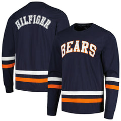 Chicago Bears Tommy Hilfiger Nolan Long Sleeve T-Shirt - Navy/Orange - NFL