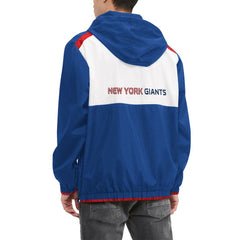 New York Giants Tommy Hilfiger Carter Half-Zip Hooded Top - Royal/White - NFL