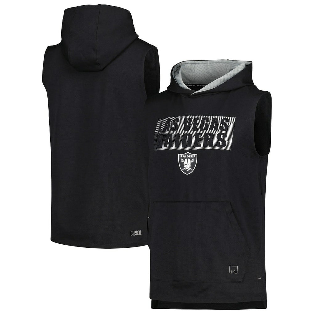 Las Vegas Raiders MSX by Michael Strahan Marathon Sleeveless Pullover Hoodie - Black - NFL