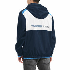 Tennessee Titans Tommy Hilfiger Carter Half-Zip Hooded Top - Navy/White - NFL