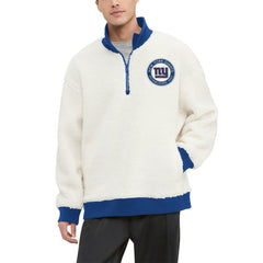 New York Giants Tommy Hilfiger Jordan Sherpa Quarter-Zip Sweatshirt - Cream - NFL