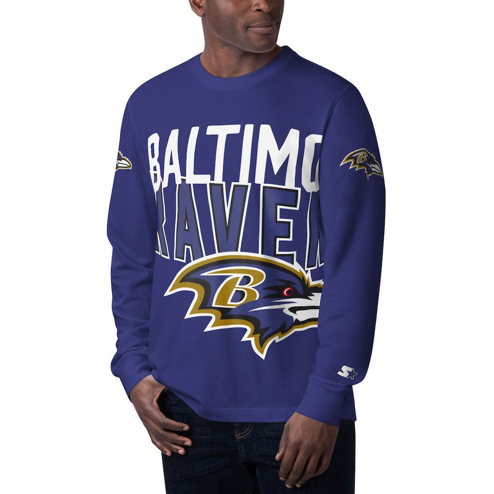 Baltimore Ravens Starter Clutch Hit Long Sleeve T-Shirt - Purple - NFL
