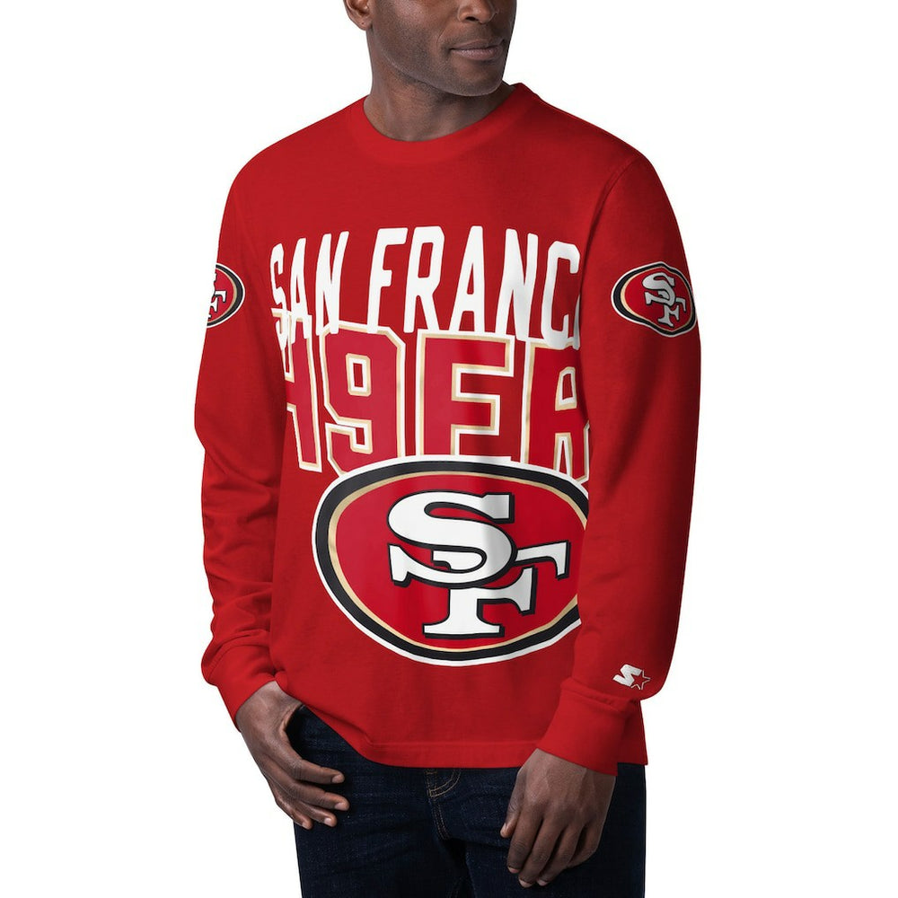 San Francisco 49ers Starter Clutch Hit Long Sleeve T-Shirt - Scarlet - NFL