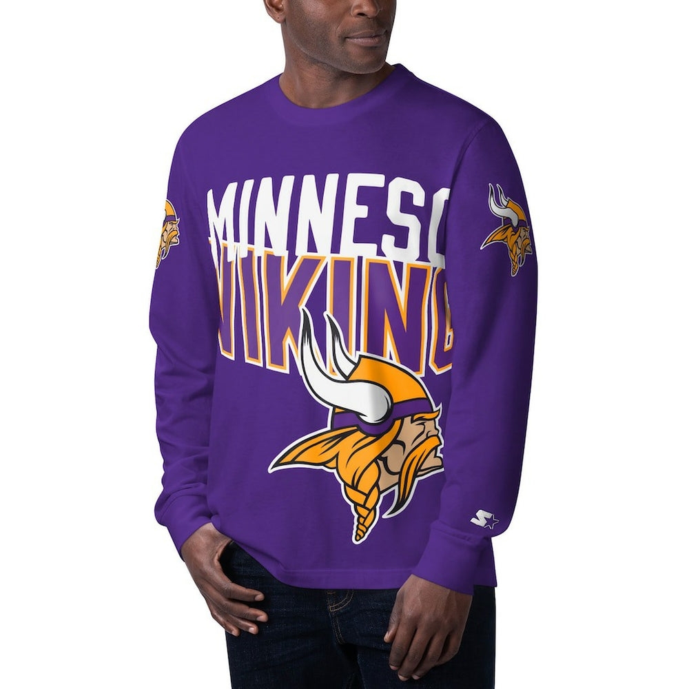 Minnesota Vikings Starter Clutch Hit Long Sleeve T-Shirt - Purple - NFL