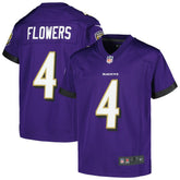 Zay Flowers Baltimore Ravens Youth Game Jersey - Purple - Nike