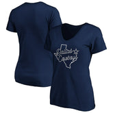 Dallas Cowboys Women's Script V-Neck T-Shirt - Navy - NFL
