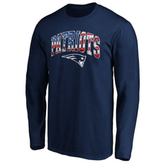 New England Patriots Banner Wave Long Sleeve T-Shirt - Navy - NFL