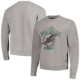 Miami Dolphins The Wild Collective Unisex Distressed Pullover Sweatshirt - Gray - NFL