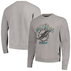 Miami Dolphins The Wild Collective Unisex Distressed Pullover Sweatshirt - Gray - NFL