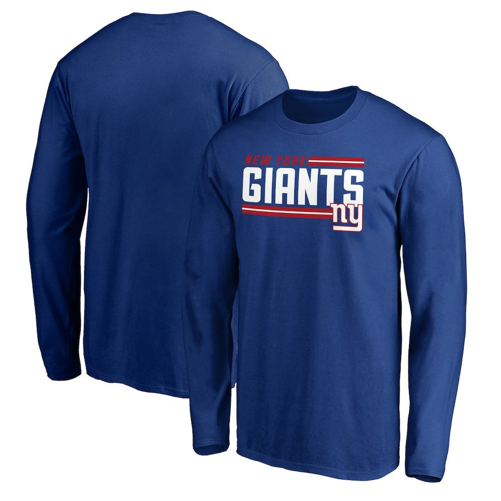 New York Giants On Side Stripe Long Sleeve T-Shirt - Royal - NFL