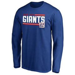 New York Giants On Side Stripe Long Sleeve T-Shirt - Royal - NFL