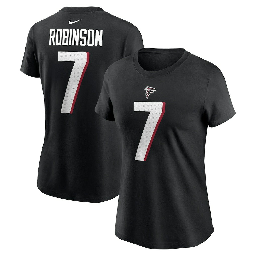 Bijan Robinson Atlanta Falcons Women's Player Name & Number T-Shirt - Black - Nike