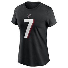 Bijan Robinson Atlanta Falcons Women's Player Name & Number T-Shirt - Black - Nike