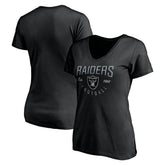 Las Vegas Raiders Women's Live For It V-Neck T-Shirt - Black - NFL