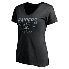 Las Vegas Raiders Women's Live For It V-Neck T-Shirt - Black - NFL
