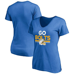 Los Angeles Chargers Women's Hometown Collection Go Bolts V-Neck T-Shirt - Powder Blue - NFL