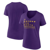 Minnesota Vikings Women's Hometown Collection Defend The North V-Neck T-Shirt - Purple - NFL