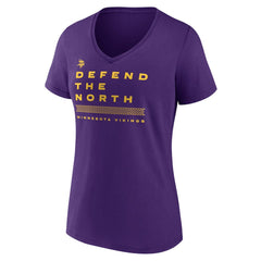 Minnesota Vikings Women's Hometown Collection Defend The North V-Neck T-Shirt - Purple - NFL