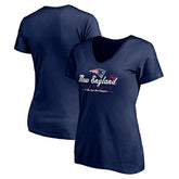 New England Patriots Women's Hometown Collection V-Neck T-Shirt - Navy - NFL