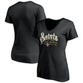 New Orleans Saints Women's Hometown Collection V-Neck T-Shirt - Black - NFL