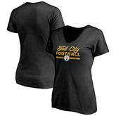 Pittsburgh Steelers Women's Hometown Collection Steel City V-Neck T-Shirt - Black - NFL
