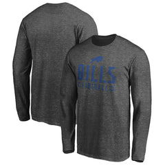 Buffalo Bills Stencil Stack Long Sleeve T-Shirt - Charcoal - NFL