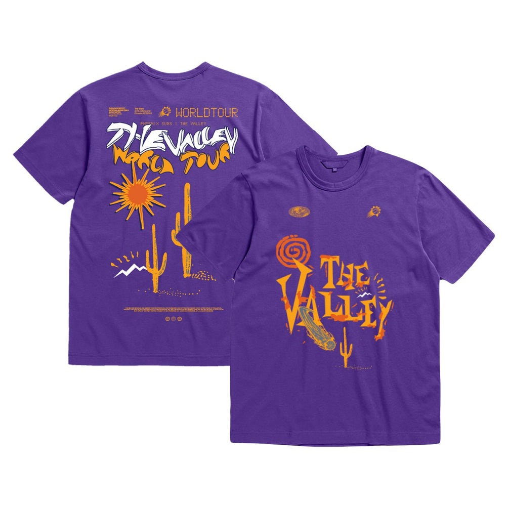 Mitchell & Ness Phoenix Suns Bleacher Report x Unisex World Tour T-Shirt Purple