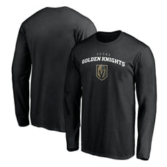 Vegas Golden Knights Team Lockup Long Sleeve T-Shirt - Black | NHL Clearance