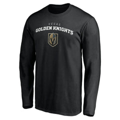 Vegas Golden Knights Team Lockup Long Sleeve T-Shirt - Black | NHL Clearance