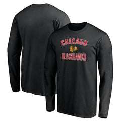 Chicago Blackhawks Victory Arch Long Sleeve T-Shirt - Black | NHL Lifestyle