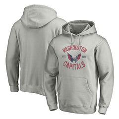 Washington Capitals Heritage Pullover Hoodie - Heather Gray | NHL near me