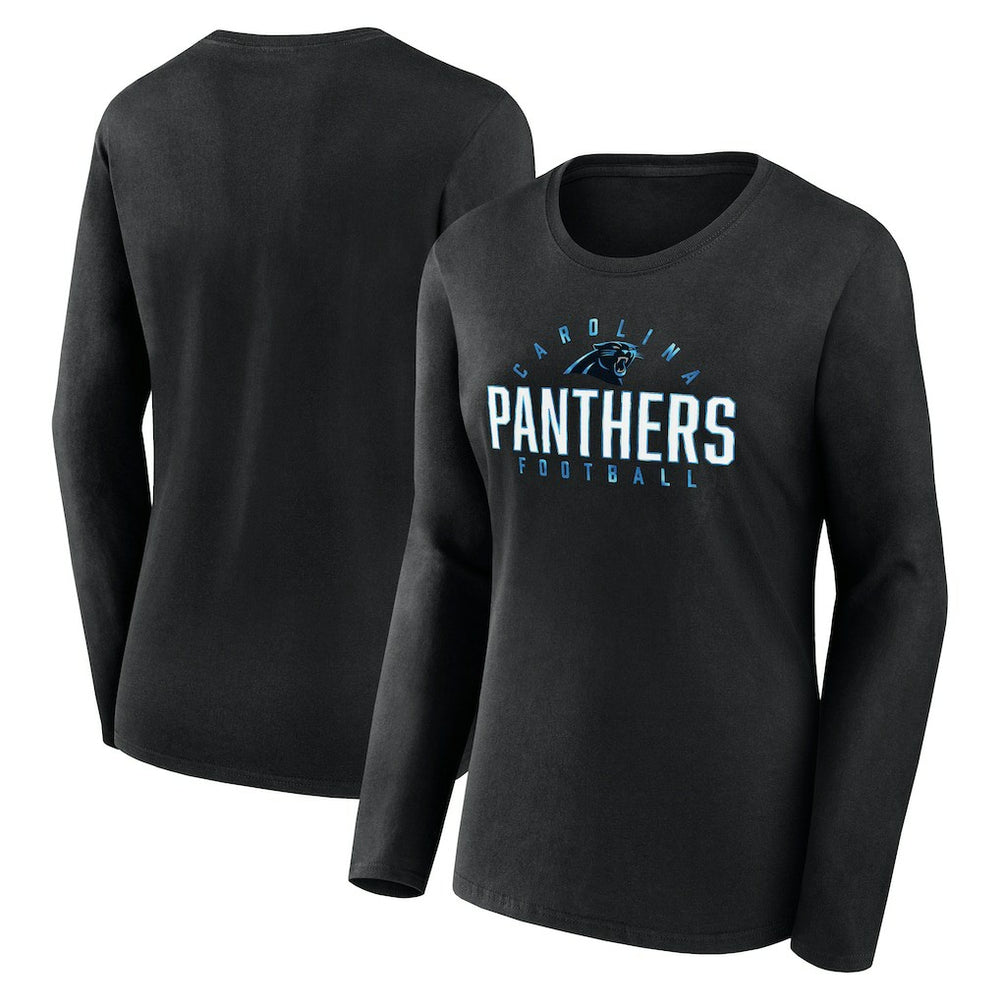 Carolina Panthers Women's Plus Size Foiled Play Long Sleeve T-Shirt - Black - Fanatics