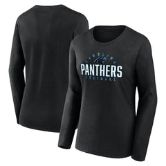 Carolina Panthers Women's Plus Size Foiled Play Long Sleeve T-Shirt - Black - Fanatics