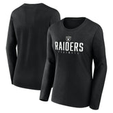 Las Vegas Raiders Women's Plus Size Foiled Play Long Sleeve T-Shirt - Black - Fanatics
