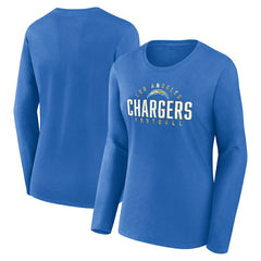 Los Angeles Chargers Women's Plus Size Foiled Play Long Sleeve T-Shirt - Powder Blue - Fanatics