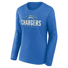 Los Angeles Chargers Women's Plus Size Foiled Play Long Sleeve T-Shirt - Powder Blue - Fanatics