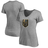 Vegas Golden Knights Women's Primary Logo V-Neck T-Shirt - Gray | NHL discount