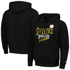 Pittsburgh Steelers Starter Domestic Post Season Full-Zip Hoodie - Black - NFL